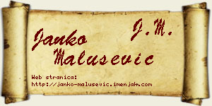 Janko Malušević vizit kartica